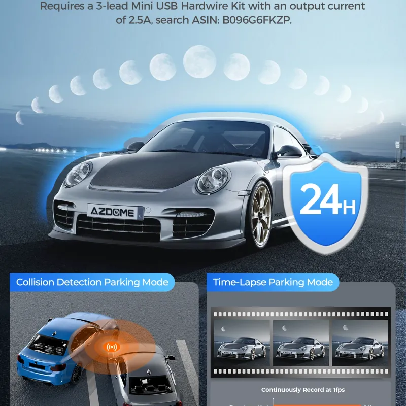AZDOME M200 2K Voice Control Dash Cam 6