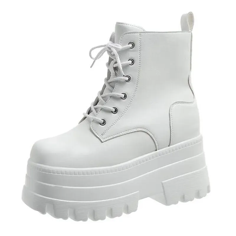 Women's Front Lace Military Platform Boots 2