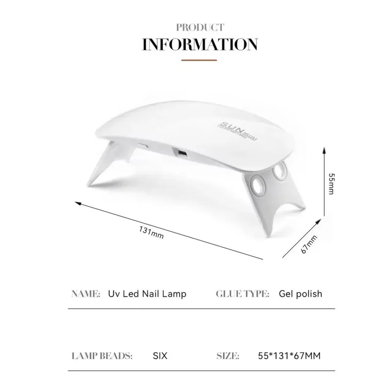 Mini UV LED Nail Lamp 6W 3