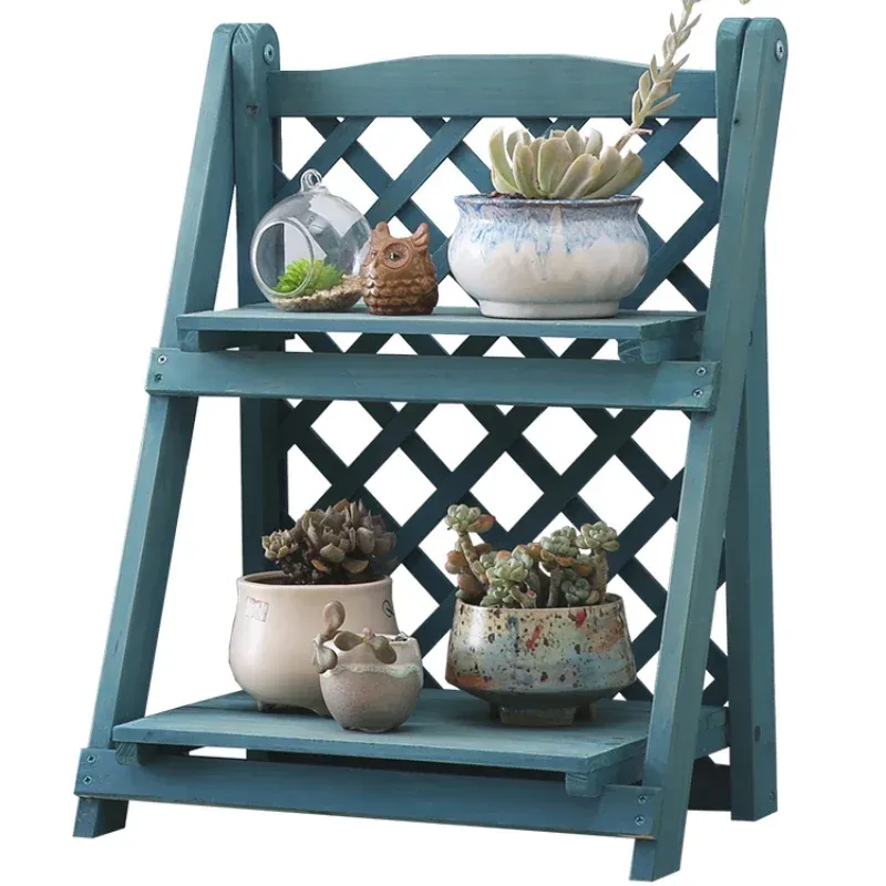 Vintage 2-Tier Wood Plant Stand 6