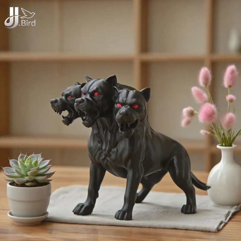 Gothic Three-Headed Dog Statue 1