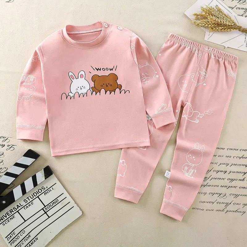 Kids Cotton Pajamas Set Cartoon 2
