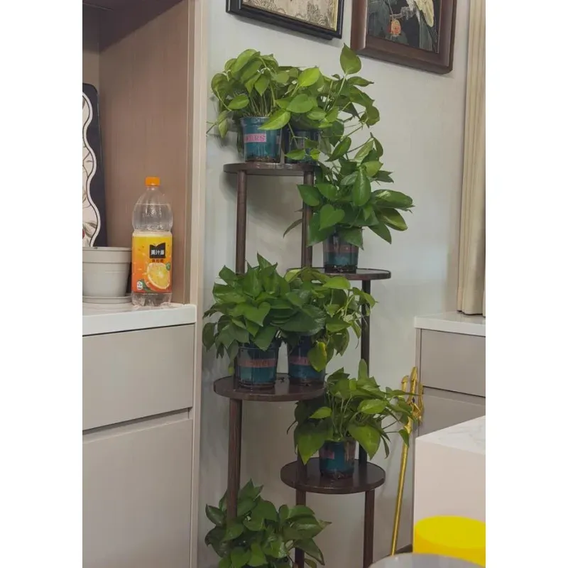 Rustic Wood Plant Stand Shelf 6