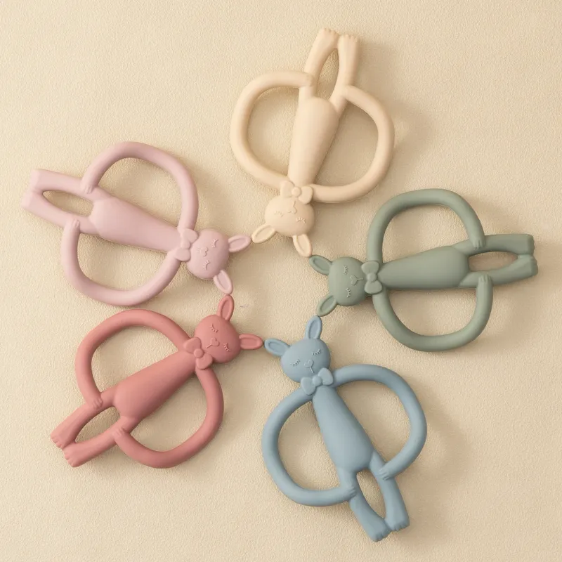 Color Kids Silicone Rabbit Baby Teether 2