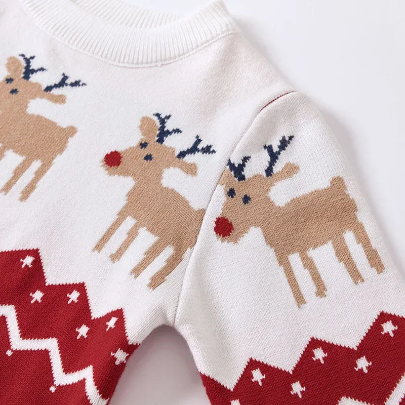 Family Christmas Elk Print Sweater 5
