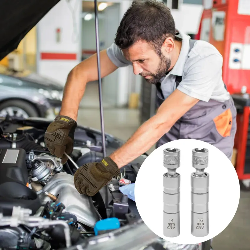 14mm/16mm Flexible Magnetic Spark Plug Wrench Set 6