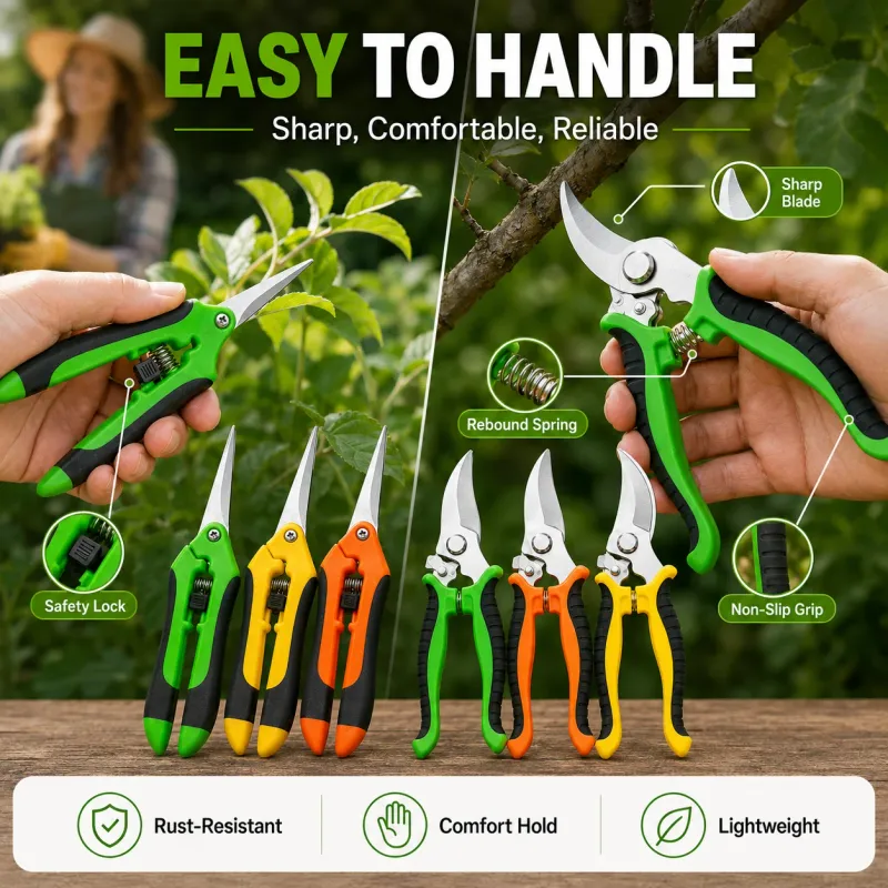 2Pcs Pruning Shears Set Stainless Steel 5