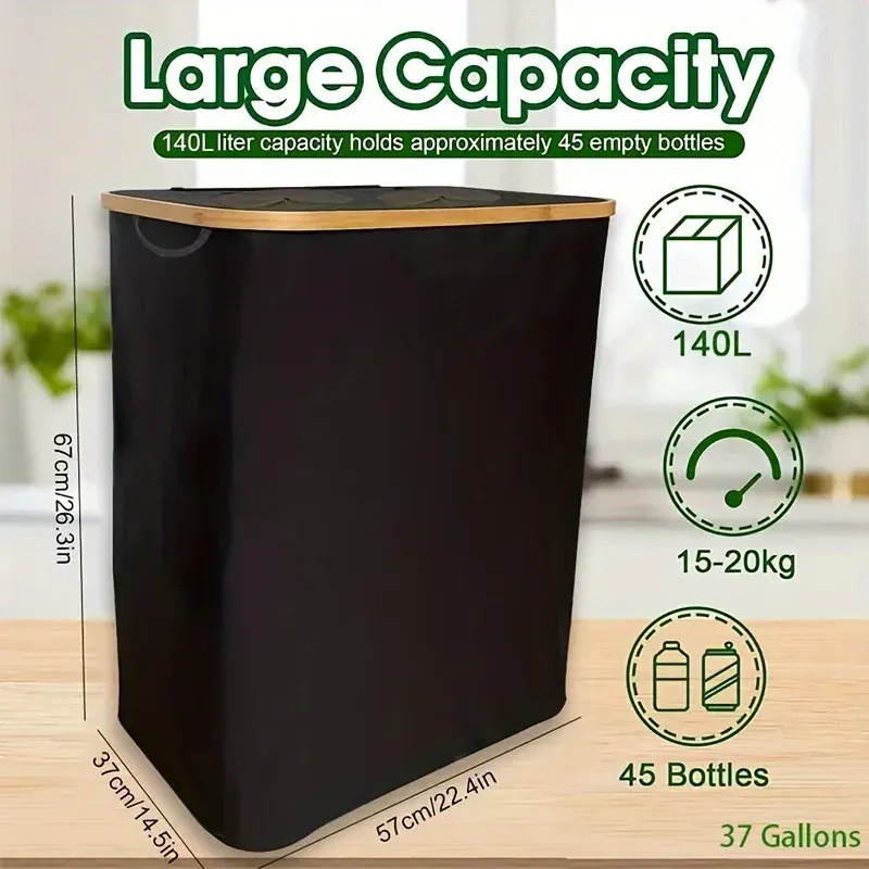140L Kitchen Storage Basket with Lid 2