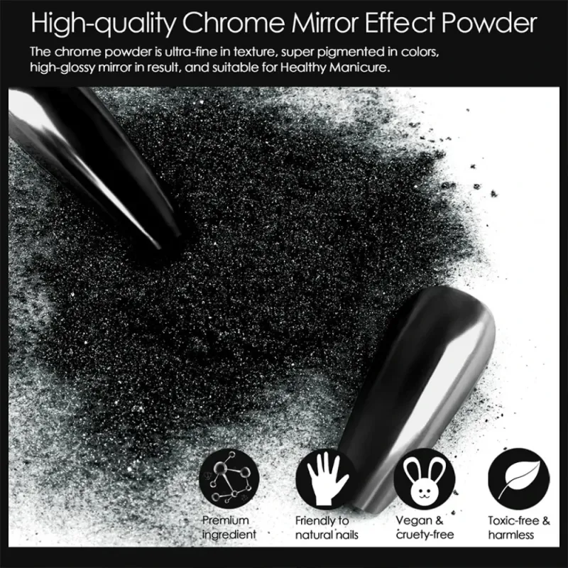Chrome Black Nail Powder 4