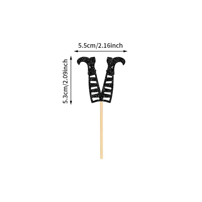 Glitter Witch Legs Halloween Cupcake Toppers 24-Pack 6