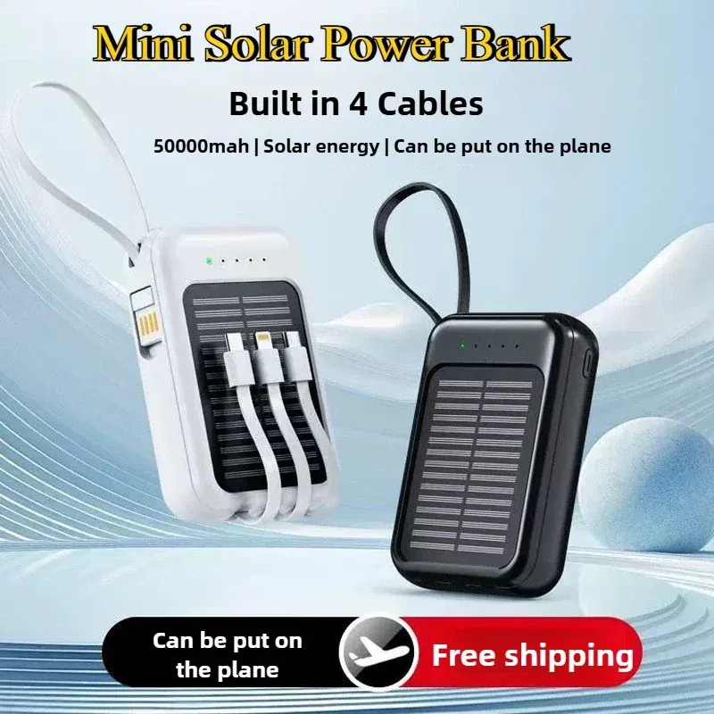 50000mAh Solar Power Bank with Cables 2