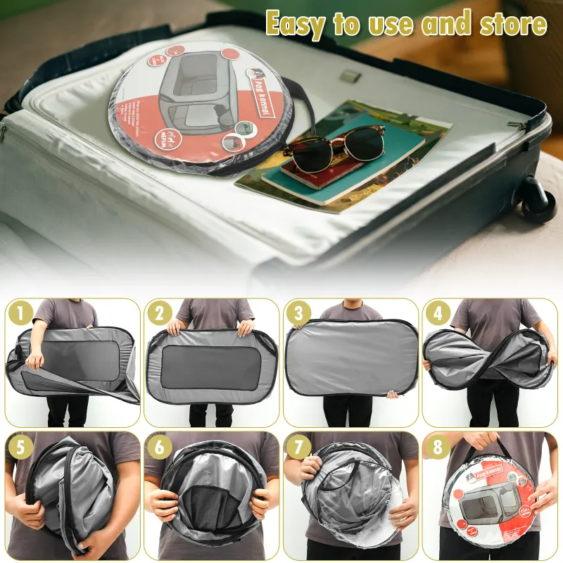 Foldable Pop-Open Pet Travel Crate 5
