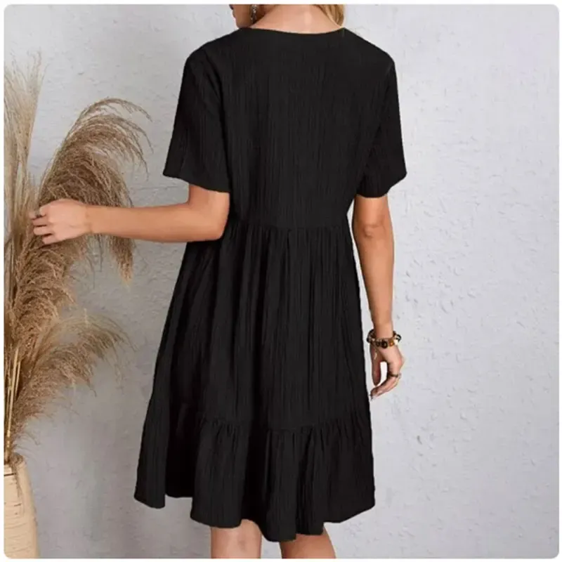Summer Peplum V-Neck Ruffle Dress 6