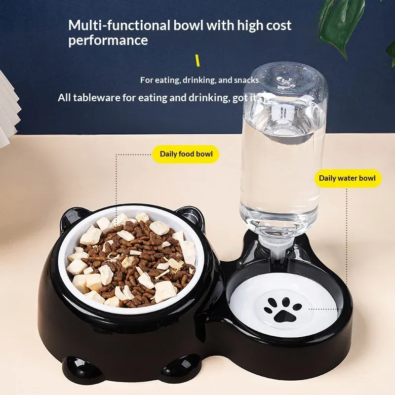 2-in-1 Tilted Elevated Pet Water & Food Bowl 3