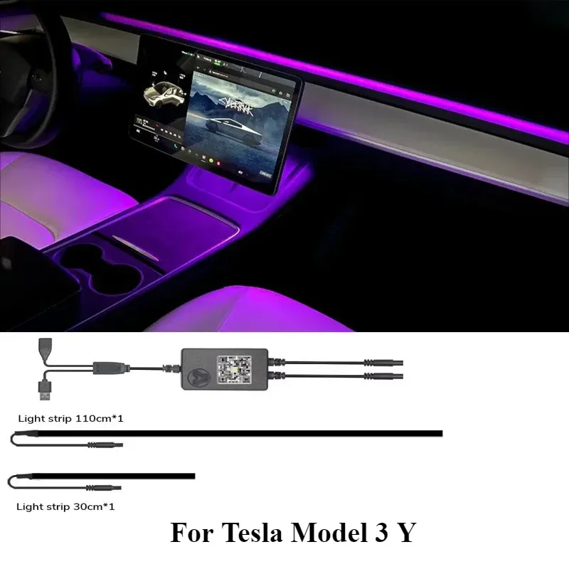 Tesla Model 3/Y RGB LED Console Light Kit 2
