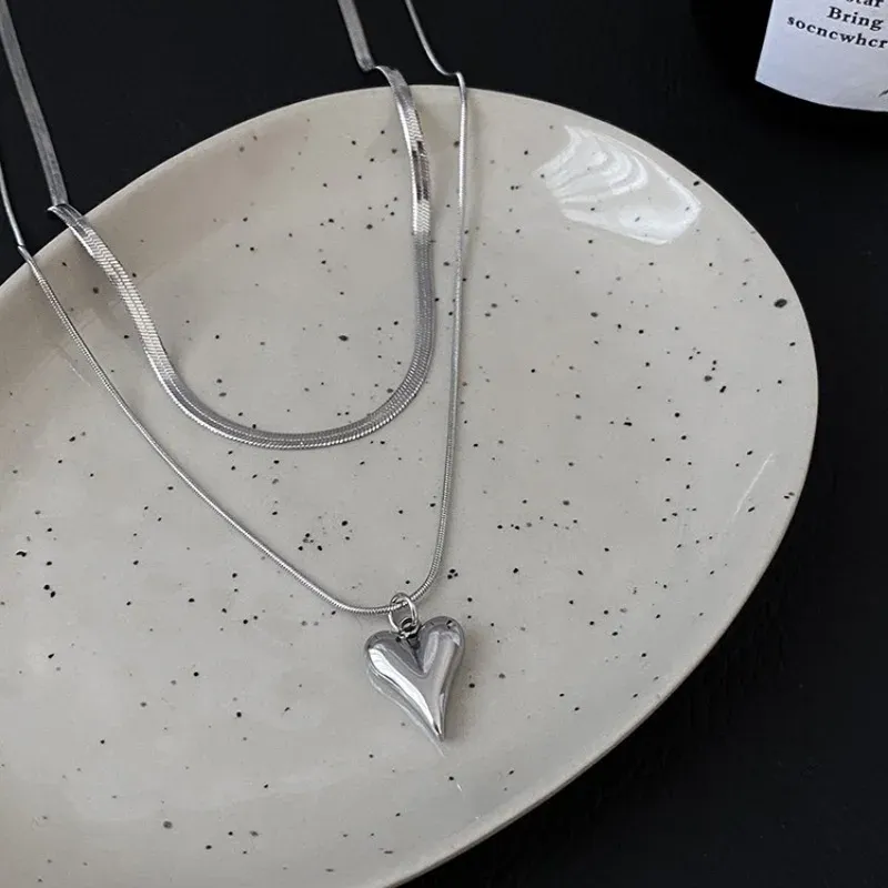 18K Gold Plated Heart Chain Necklace 1