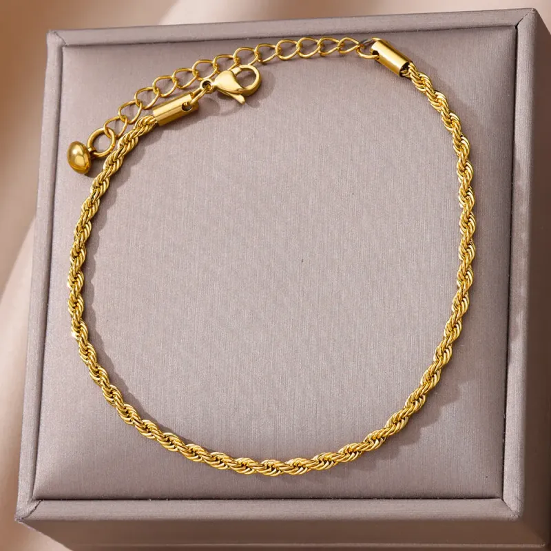 Gold Chain Anklet Stainless Steel 3