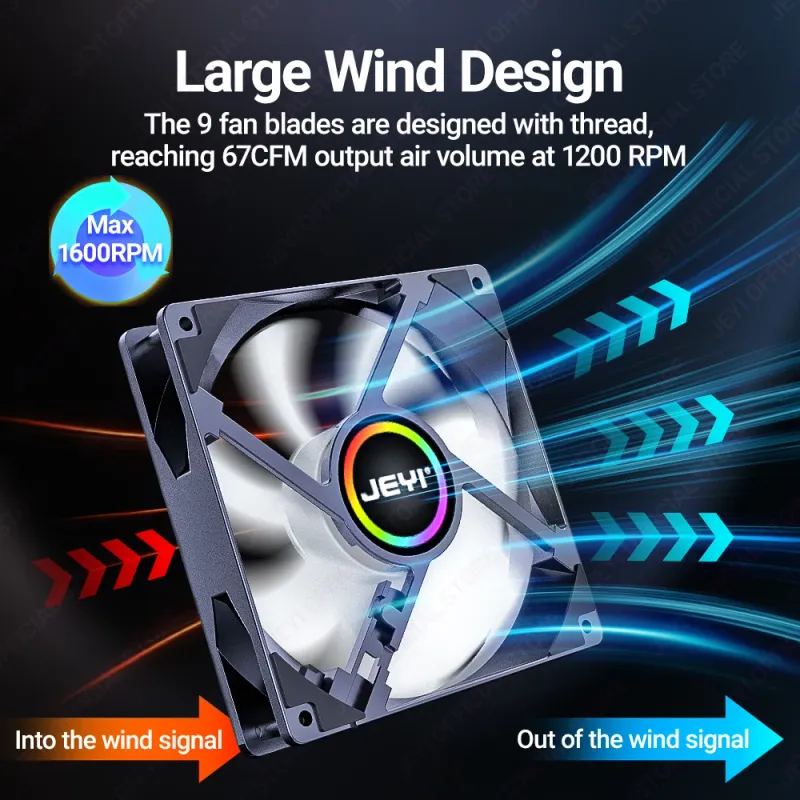 JEYI 120mm ARGB PWM Silent Fan 2
