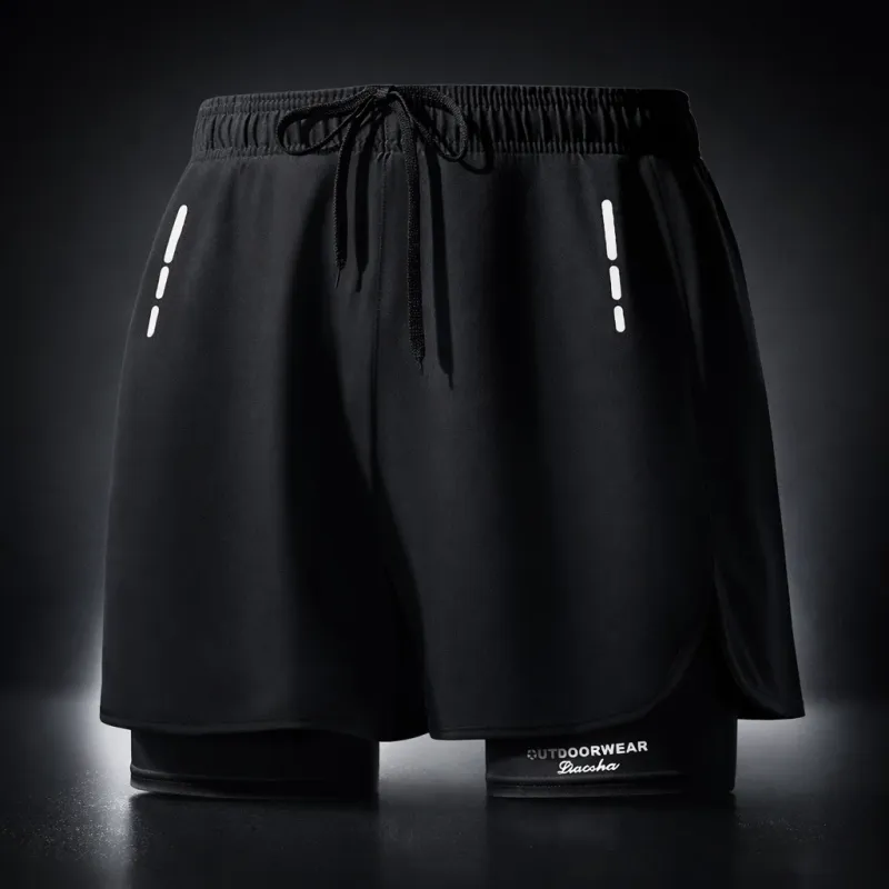 Men's Quick Dry Swim Trunks with Compression Liner 1