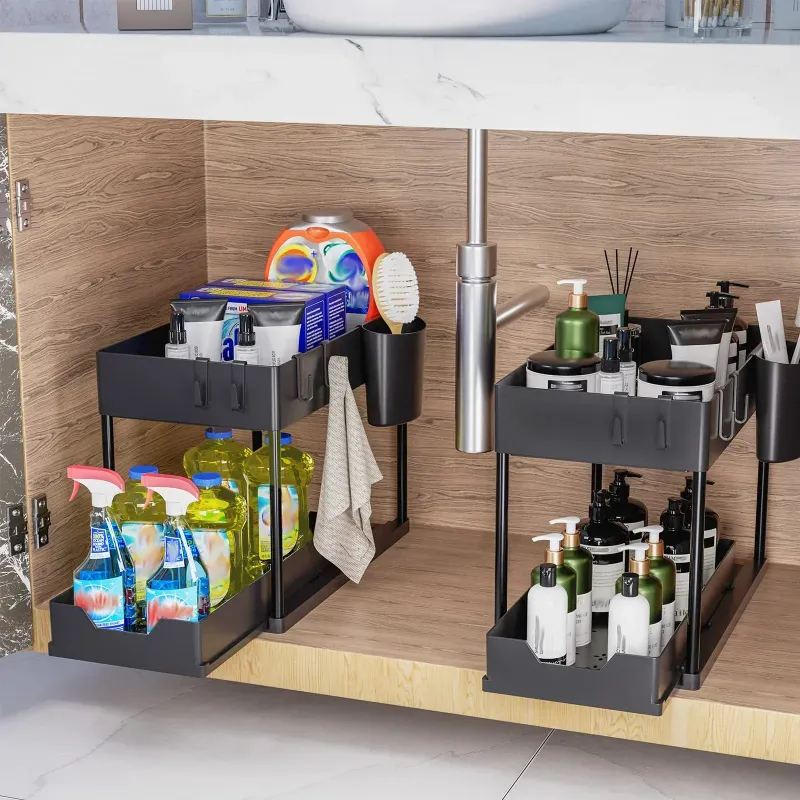 2 Tier Under Sink Sliding Organizer 5