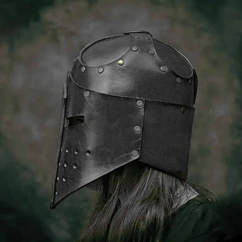 Medieval Knight Leather Helmet Mask 2