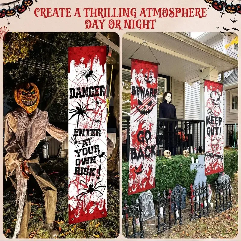 Halloween Horror Skeleton Door Banner 4