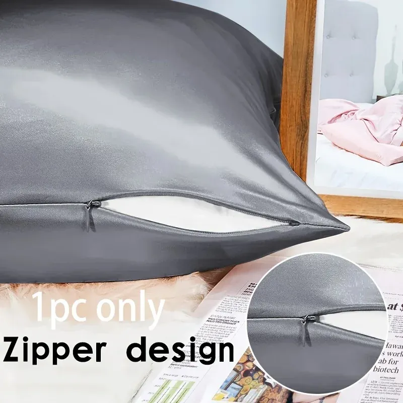 Satin Pillowcase 21 Momme 600TC Zipper 5