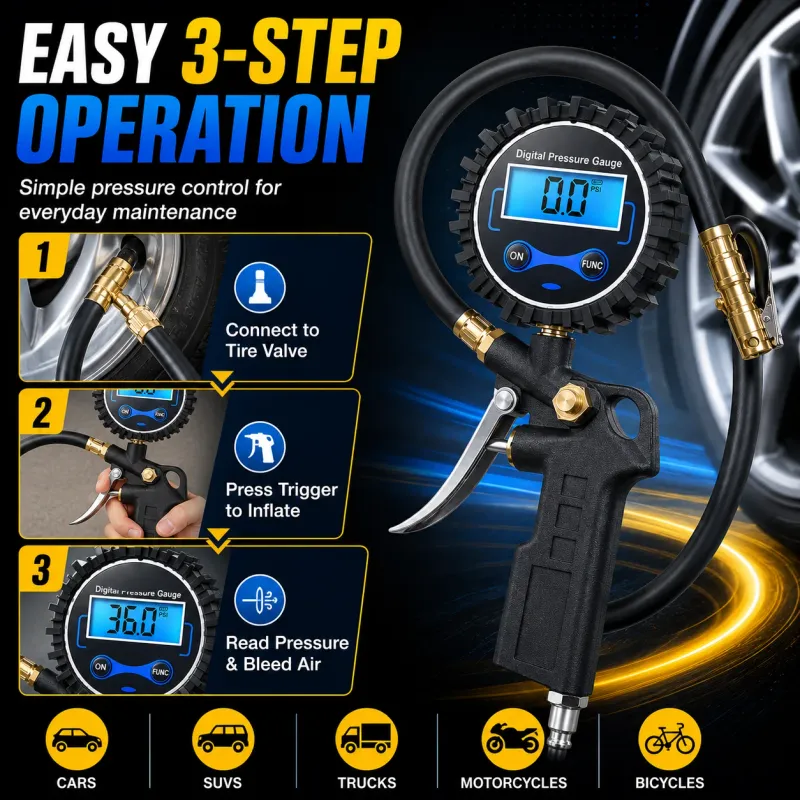 Digital Tire Pressure Gauge Inflator 4