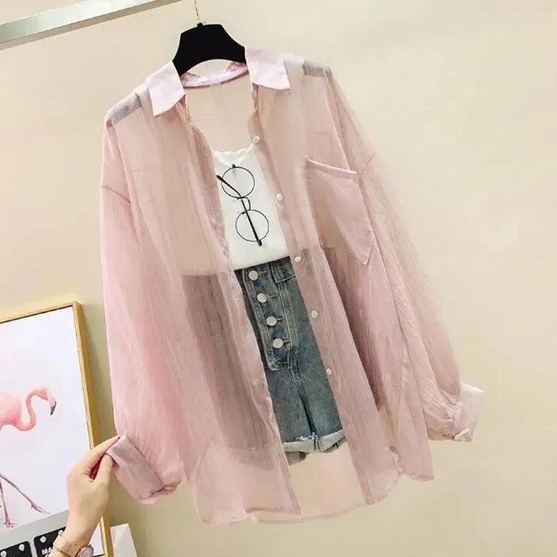 Sheer Chiffon Summer Cardigan Blouse 6