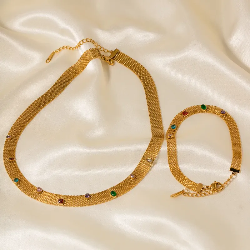Gold Plated Crystal Choker Necklace 2