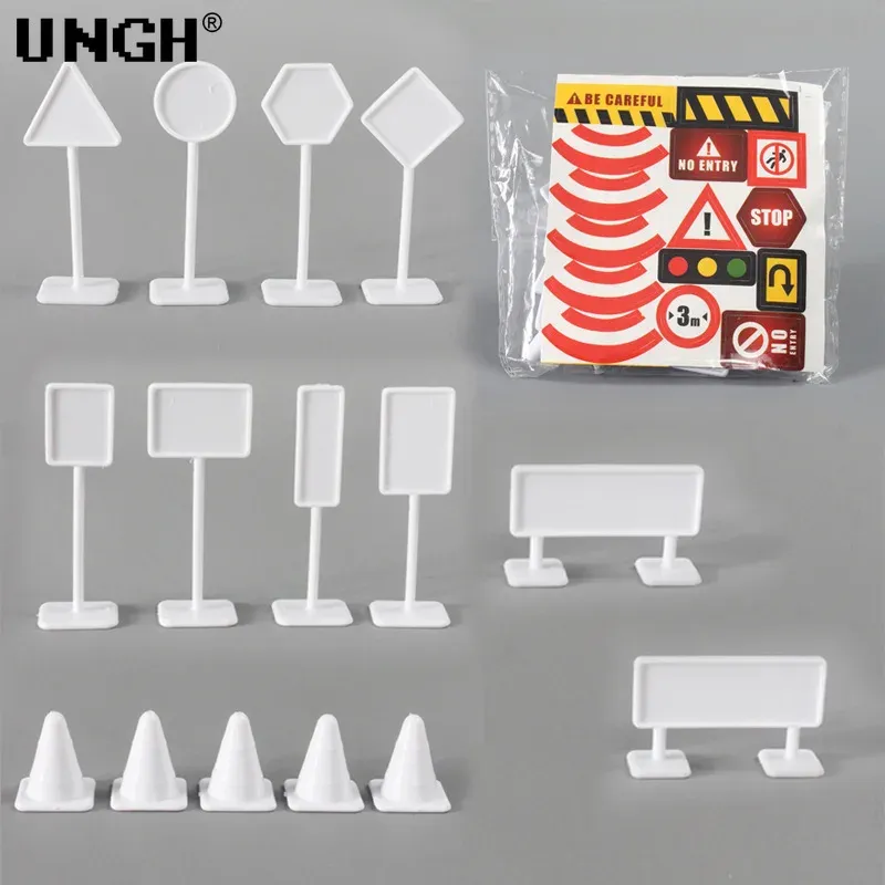 15Pcs Toddler Mini Traffic Signs Road Block Toy Set 3