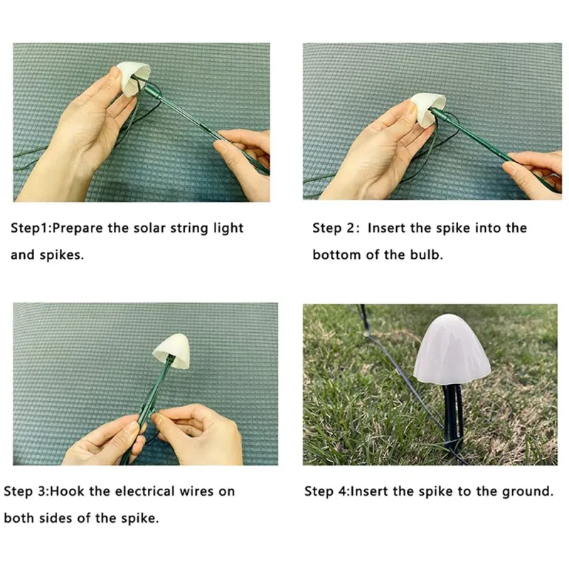Solar LED Mushroom Fairy Lights 4