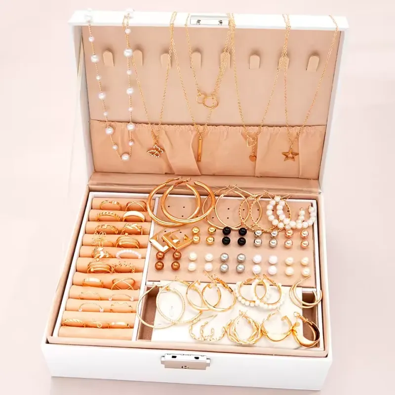 4-Piece Gold Boho Pearl Jewelry Set 5