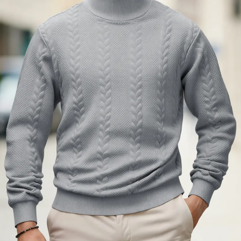 Men's Mock Neck Knit Pullover Sweater 4