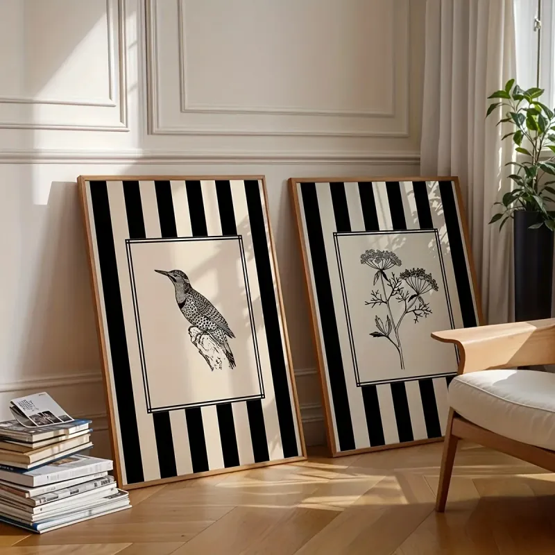 Minimalist Bird & Floral Wall Art Set 6