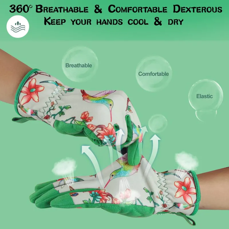 Women's Leather Gardening Gloves with Grip 3