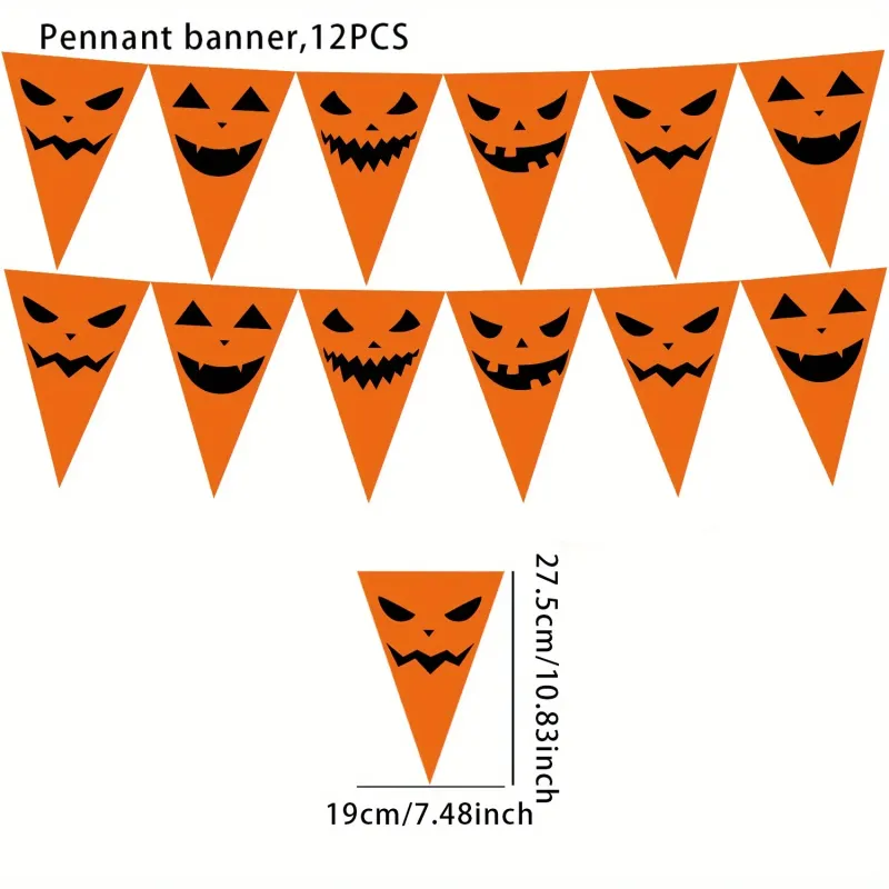 Halloween Pumpkin Pennant Banner 2