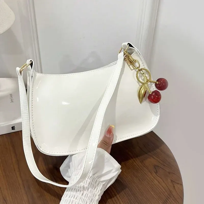Cherry Pendant PU Leather Shoulder Bag 5