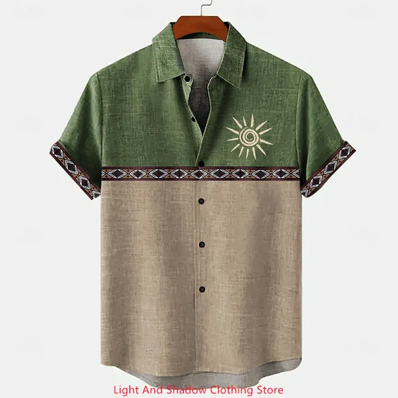 Retro Linen Patchwork Shirt 2