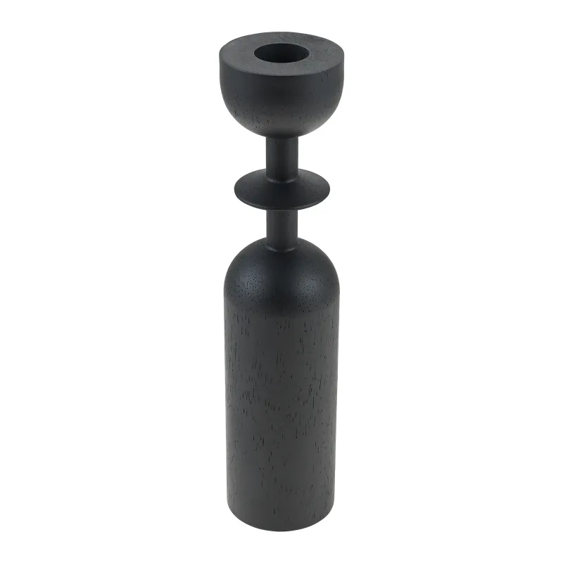 Black Wooden Candle Holder Stand 5