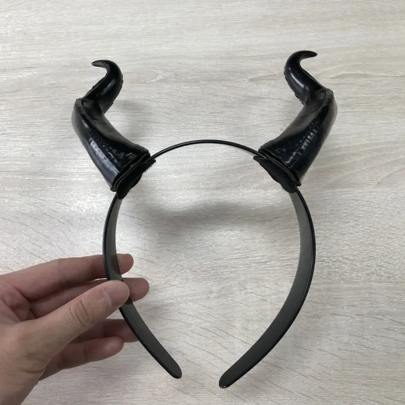 Black Demon Horns Cosplay Headband 2