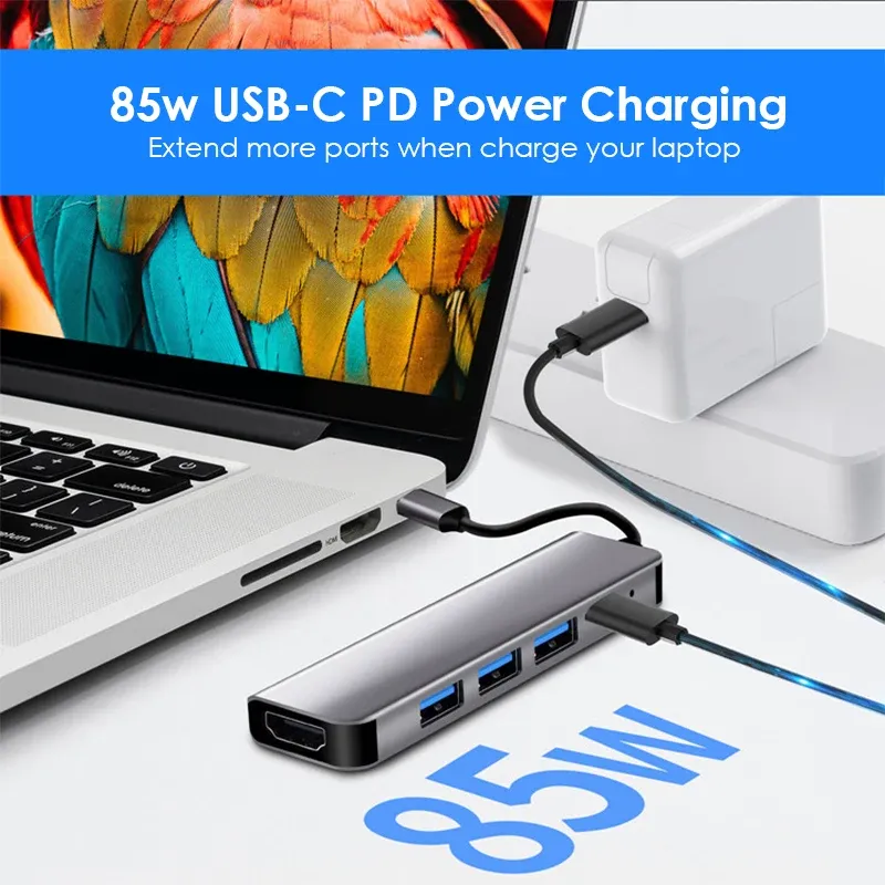 5-in-1 USB-C Hub with 85W PD Charging 3