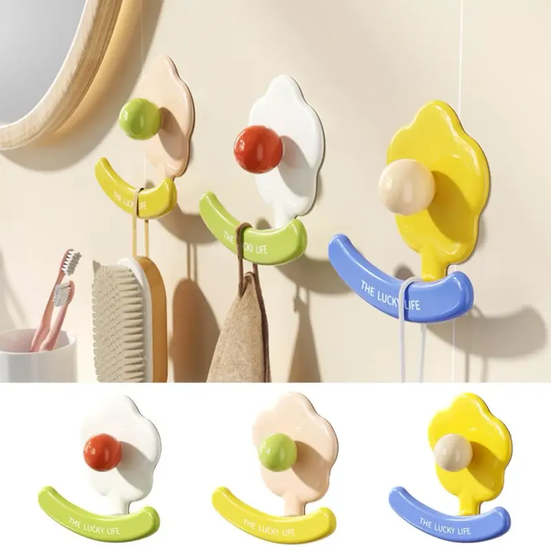 Flower Wall Hook No Drill Self-Adhesive 2