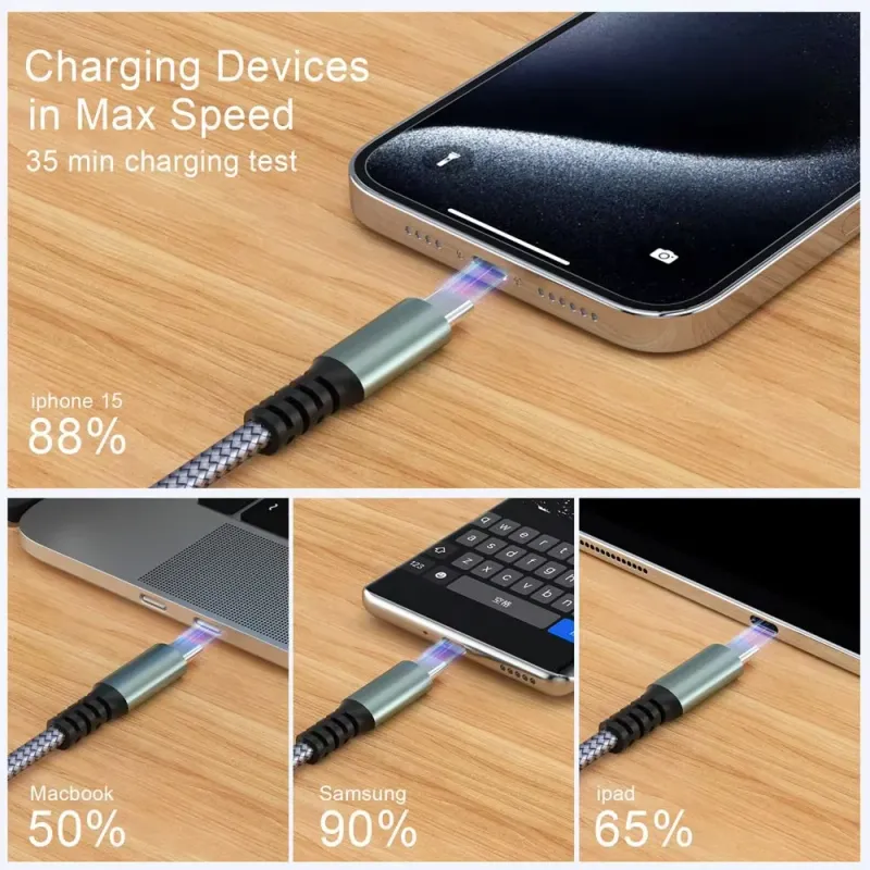 60W PD USB-C Fast Charging Cable 3