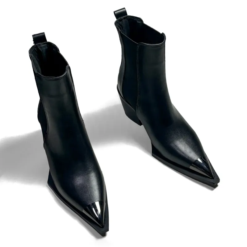 Luxury Designer Pointed Toe Chelsea Ankle Boots 4