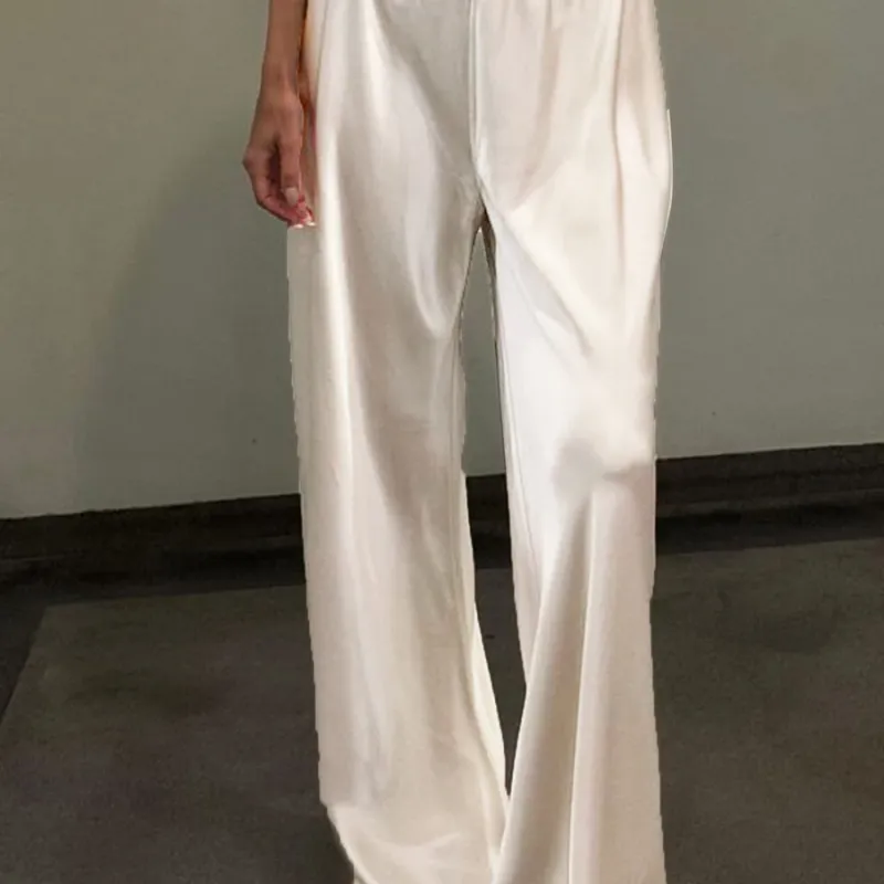 Satin Wide Leg Dress Pants 1