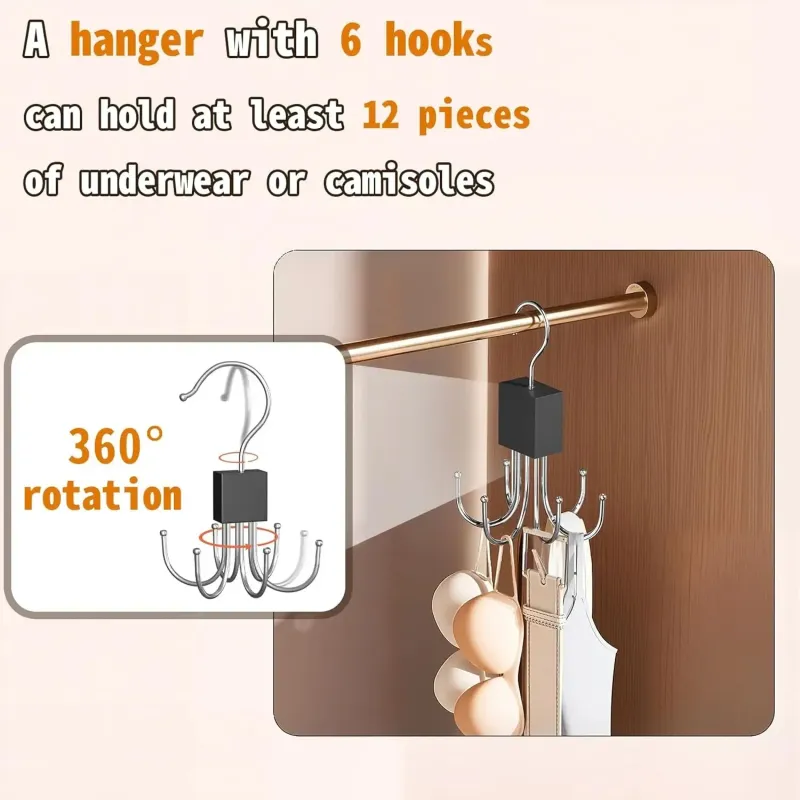 6 Hook Rotating Belt & Tie Hanger 1