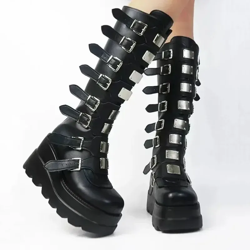Gothic Platform Knee High Boots 2