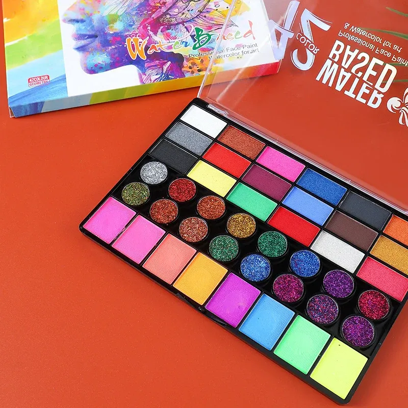 42 Color Neon Face & Body Paint Set 4