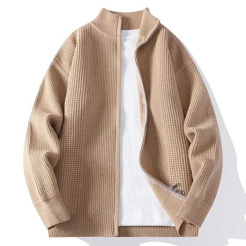 Men's Zip Up Knit Cardigan Sweater Coat 2